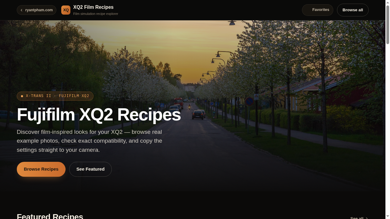 XQ2 Film Recipes preview
